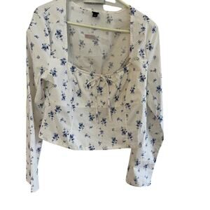 Wild Fable Womens Teens XL Milkmaid Crop Top Blouse Cotton Fairycore NWT